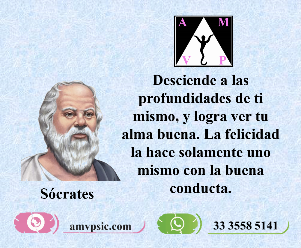 Frases de Sócrates amvpsic psicóloga en linea San Miguel el Alto Jalisco filosofía reflexión 